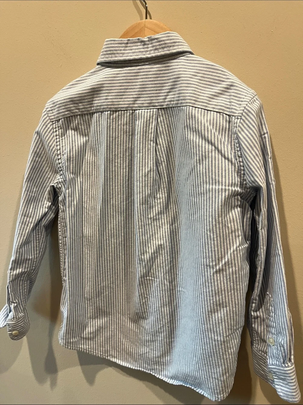 Ralph Lauren Light Blue and White Striped Button-Down Shirt
